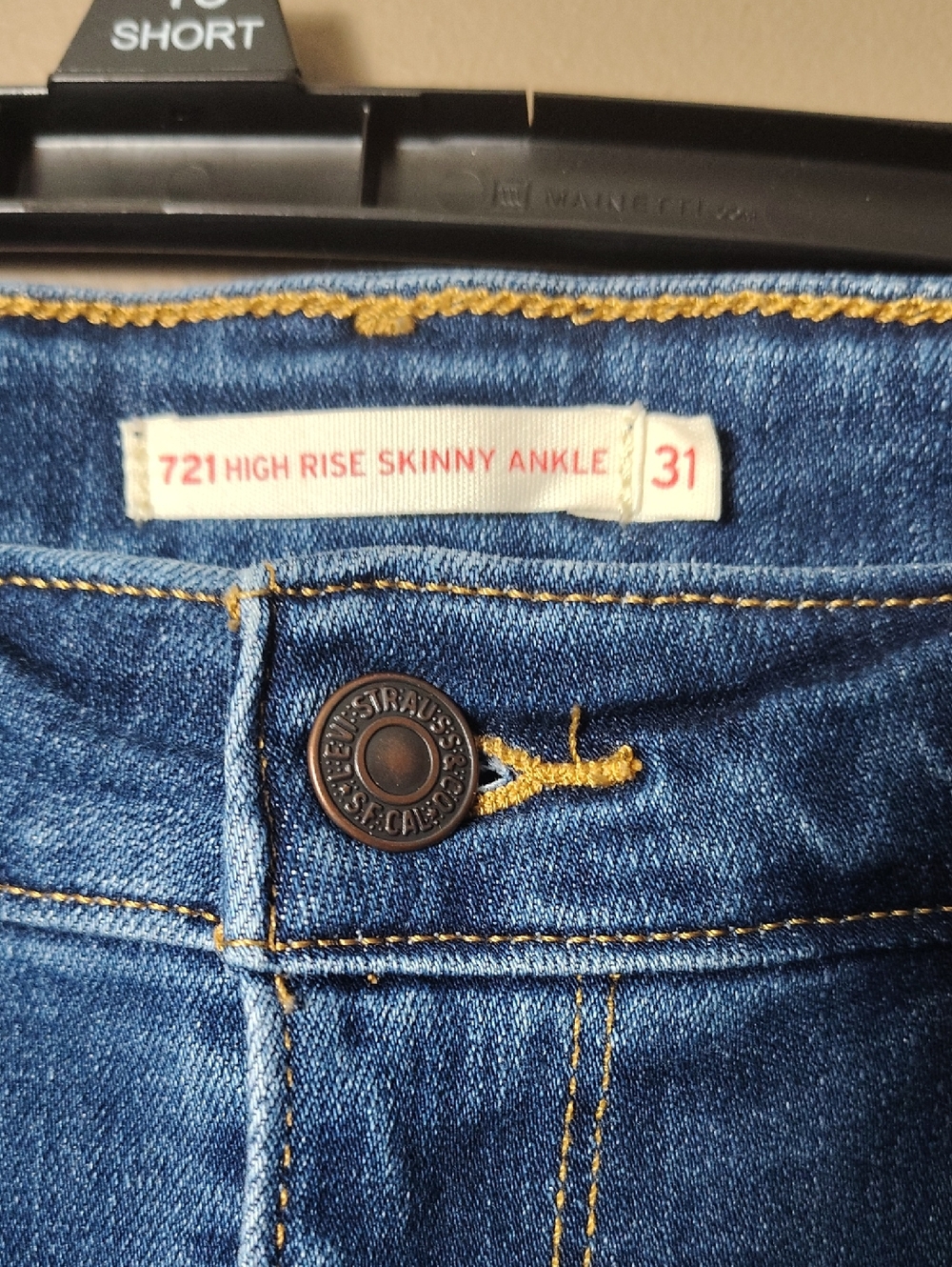Levi's 721 High Rise Skinny Ankle Jeans Distressed Size 31 - Picture 2 of 10